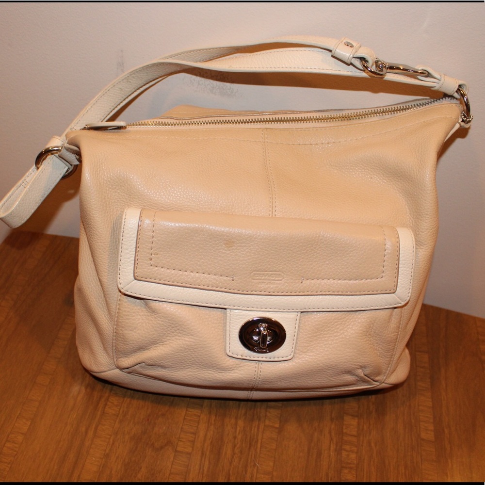 Beige coach handbag
